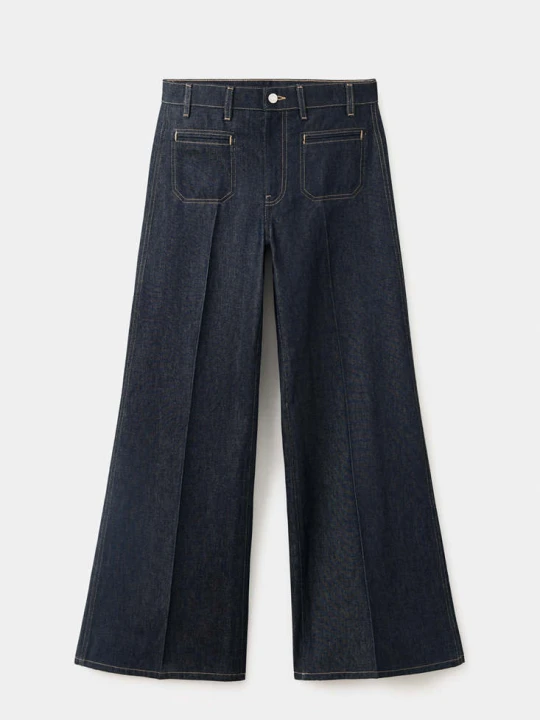 Zdjęcie produktu Jeansy wide leg z kieszeniami niebieski - Kobieta - MANGO