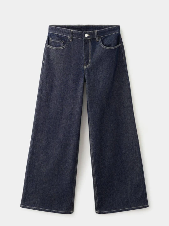 Zdjęcie produktu Jeansy wide leg z niskim stanem niebieski - Kobieta - - MANGO