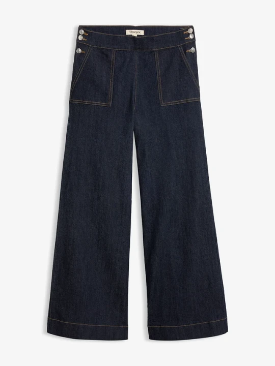 Zdjęcie produktu Jeansy wide leg z wysokim stanem i naszywanymi kieszeniami BonPrix niebieski