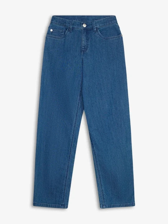 Zdjęcie produktu Jeansy wide leg ze średnim stanem BonPrix niebieski