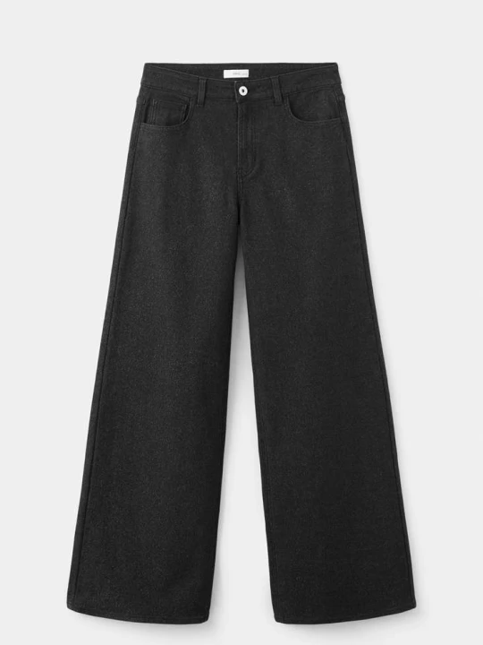Zdjęcie produktu Jeansy wide leg ze zdobieniami czarny - Teen - MANGO TEEN