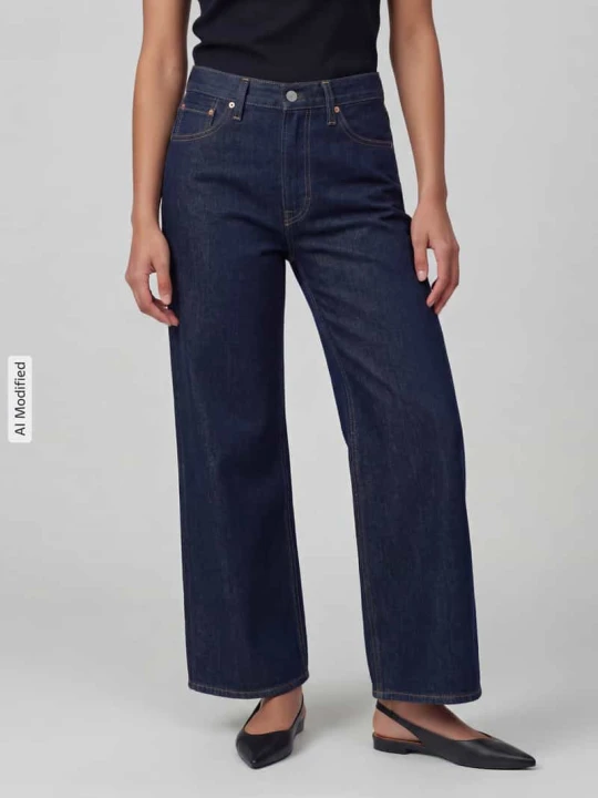 Zdjęcie produktu Jeansy Wide & Loose Fit z czystej bawełny model 'RIBCAGE WIDE LEG' Levi's Ciemnoniebieski