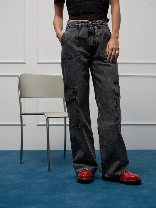 Zdjęcie produktu Jeansy workwear Ganni czarny