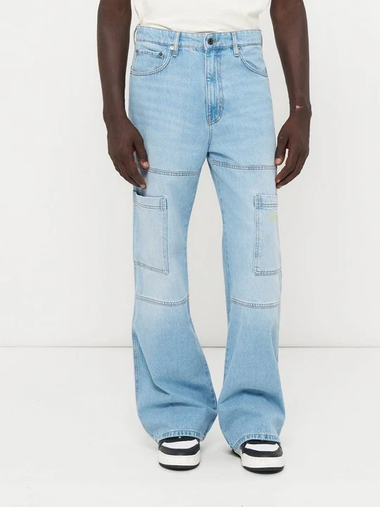 Zdjęcie produktu Jeansy workwear Off White niebieski denim