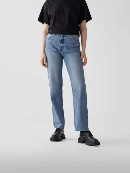 Zdjęcie produktu Jeansy z bardzo wysokim stanem o kroju straight fit Pistola Błękitny
