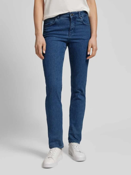 Zdjęcie produktu Jeansy o kroju straight fit z 5 kieszeni model „CICI” Angels Niebieski