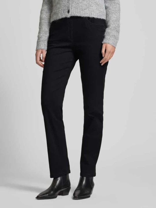 Zdjęcie produktu Jeansy o kroju straight fit z elastycznym pasem Raphaela By Brax Czarny