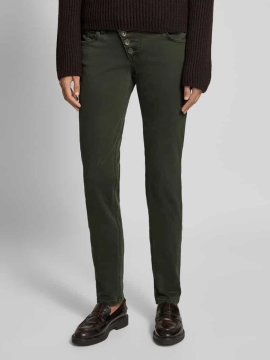 Zdjęcie produktu Jeansy o kroju slim fit z listwą guzikową model ‘MALIBU’ Buena Vista Ciemnozielony