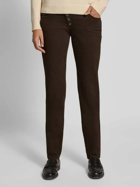 Zdjęcie produktu Jeansy o kroju slim fit z listwą guzikową model ‘MALIBU’ Buena Vista Ciemnobrązowy