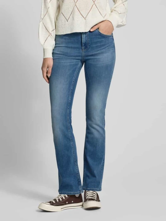 Zdjęcie produktu Jeansy z poszerzaną nogawką i 5 kieszeniami model ‘Grace’ ETIQUETT ESSENTIALS Jeansowy niebieski