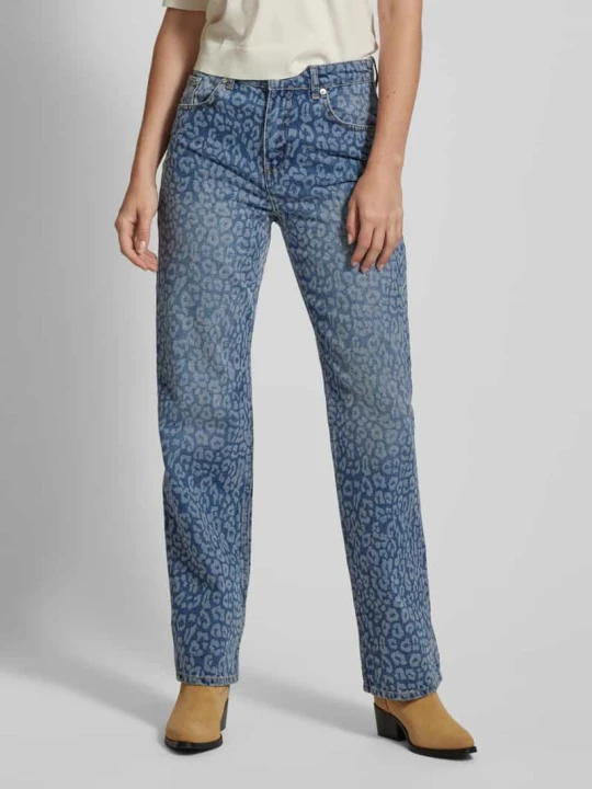 Zdjęcie produktu Jeansy z prostą nogawką i 5 kieszeniami model ‘Simona’ NEO NOIR Jeansowy niebieski