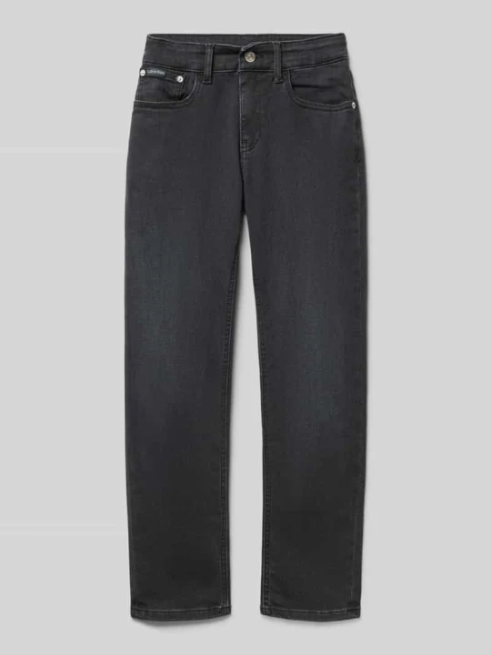 Zdjęcie produktu Jeansy z prostą nogawką i detalem z logo Calvin Klein Jeans Czarny