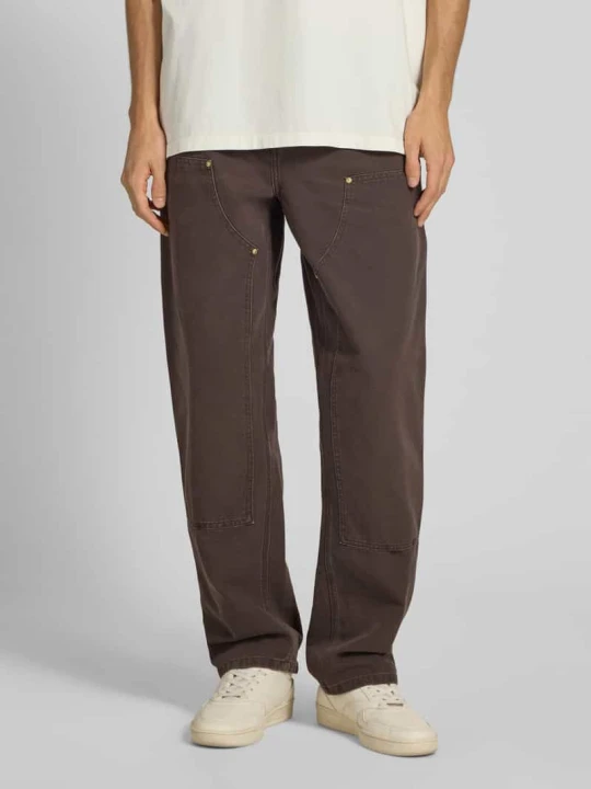 Zdjęcie produktu Jeansy z prostą nogawką i ozdobnymi szwami model ‘DOUBLE KNEE’ Carhartt WIP Ciemnobrązowy