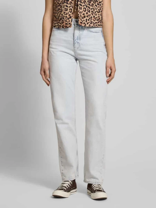 Zdjęcie produktu Jeansy z prostą nogawką i wysokim stanem z czystej bawełny Calvin Klein Jeans Jasnoniebieski
