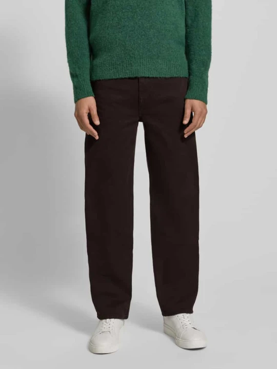 Zdjęcie produktu Jeansy z prostą nogawką z czystej bawełny Lacoste Czekoladowy
