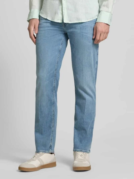 Zdjęcie produktu Jeansy z prostymi nogawkami w 5 kieszeni model 'ANGELS' Guess Jasnoniebieski