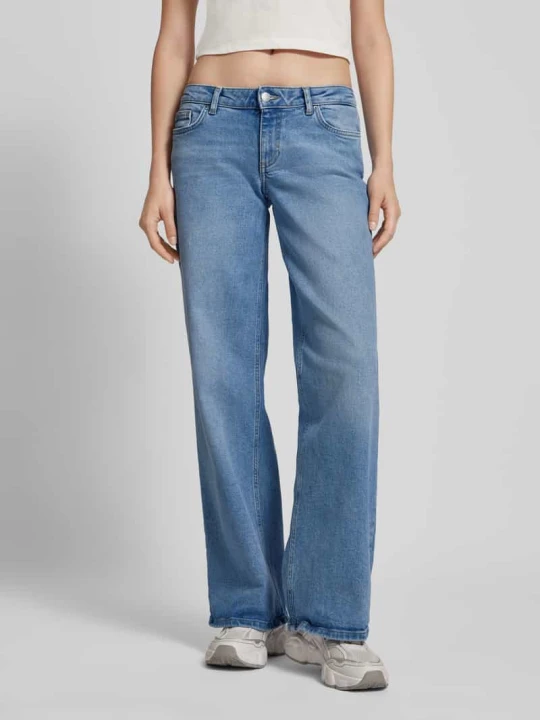 Zdjęcie produktu Jeansy z szeroką nogawką z mieszanki bawełny model ‘JUICY’ Only Jeansowy niebieski