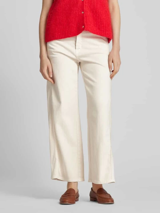 Zdjęcie produktu Jeansy z szeroką nogawką i 5 kieszeniami model ‘PALAZZO PATCH’ CAMBIO Piaskowy