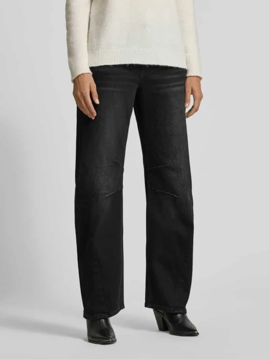 Zdjęcie produktu Jeansy z szeroką nogawką i 5 kieszeniami model ‘Smartie’ ETIQUETT ESSENTIALS Czarny