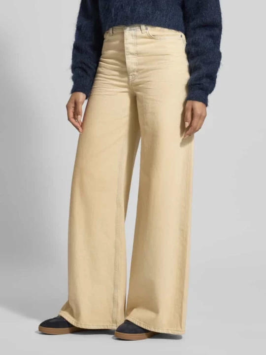 Zdjęcie produktu Jeansy z szerokimi nogawkami z efektem znoszenia Scotch & Soda Beżowy