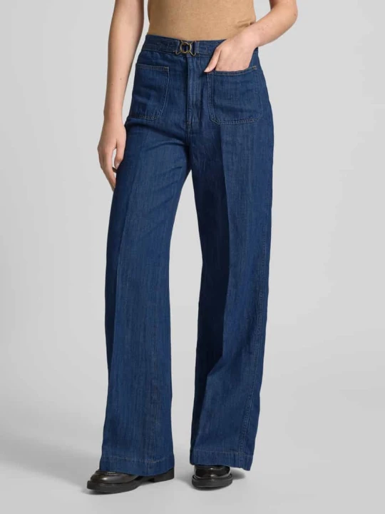 Zdjęcie produktu Jeansy z szeroką nogawką i nakładanymi kieszeniami model ‘LEATON’ Polo Ralph Lauren Jeansowy niebieski