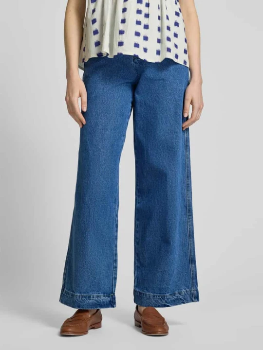 Zdjęcie produktu Jeansy z szeroką nogawką i wpuszczanymi kieszeniami model ‘Florida’ Lollys Laundry Niebieski