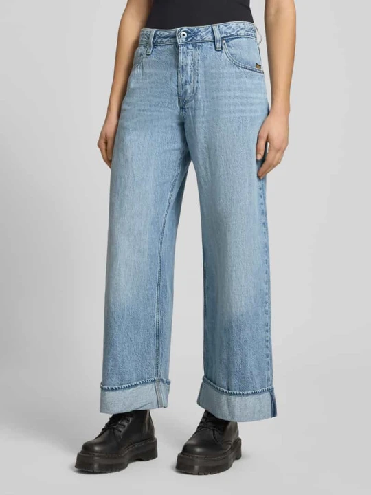 Zdjęcie produktu Jeansy z szeroką nogawką model 'Roxx' G-Star Raw Jeansowy niebieski melanż