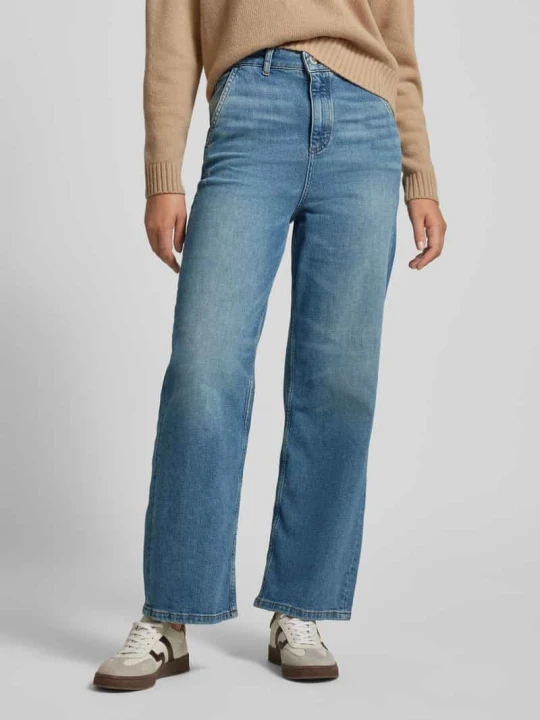 Zdjęcie produktu Jeansy z szeroką nogawką o normalnej długości i bocznymi, wpuszczanymi kieszeniami model ‘LUMA’ Marc O'Polo Jeansowy niebieski