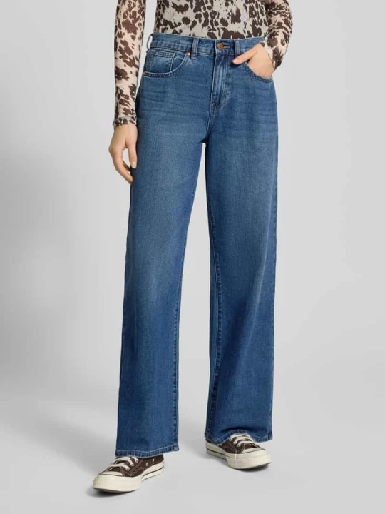 Zdjęcie produktu Jeansy z szeroką nogawką z czystej bawełny model ‘HOPE’ Only Jeansowy niebieski