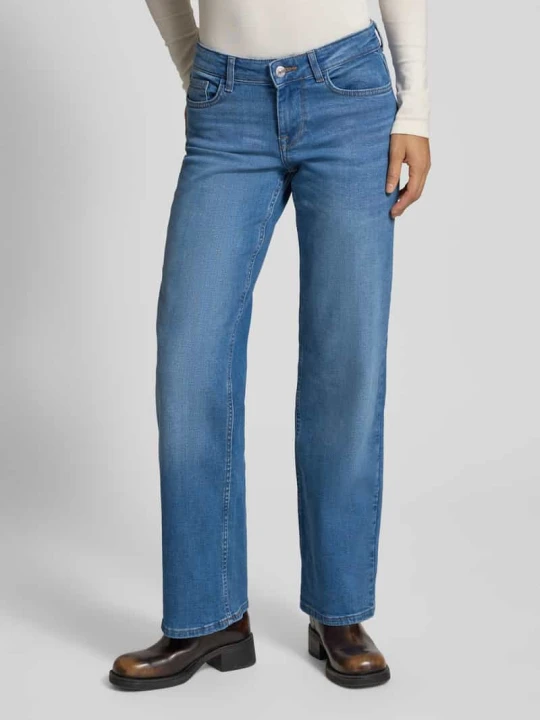 Zdjęcie produktu Jeansy z szeroką nogawką z mieszanki bawełny model ‘JUDY’ Only Jeansowy niebieski