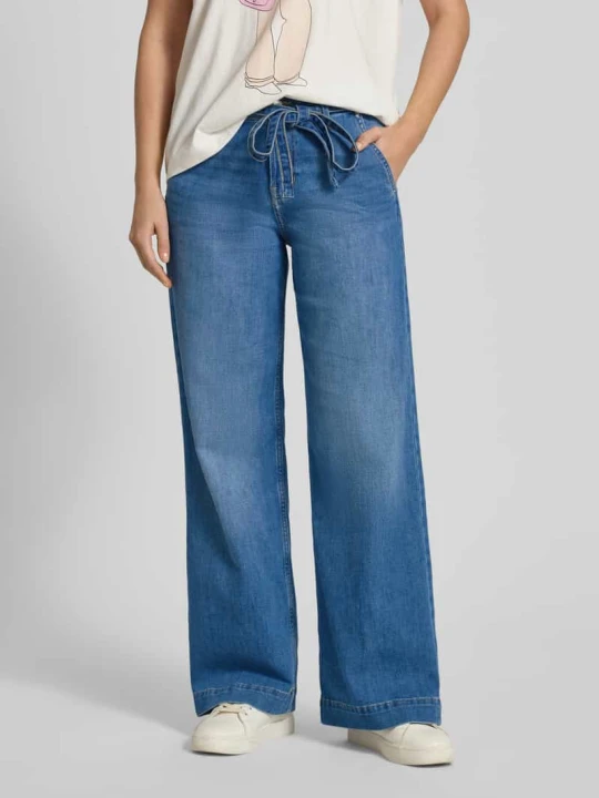 Zdjęcie produktu Jeansy z szerokimi nogawkami z Mieszanka bawełny Model 'SURI' s.Oliver Jeansowy niebieski