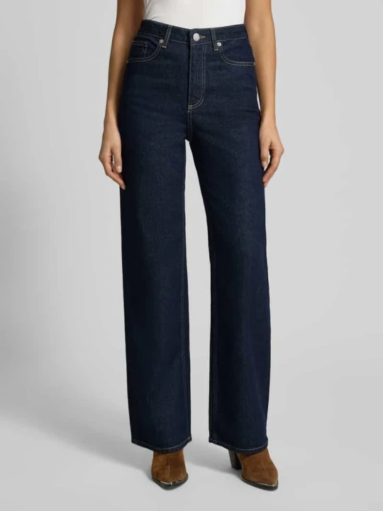 Zdjęcie produktu Jeansy z szerokimi nogawkami z mieszanki bawełny model „TESSA” Vero Moda Ciemnoniebieski