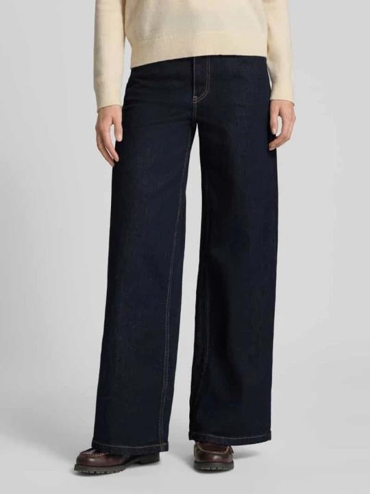 Zdjęcie produktu Jeansy z szeroką nogawką z mieszanki bawełny Tommy Hilfiger Ciemnoniebieski