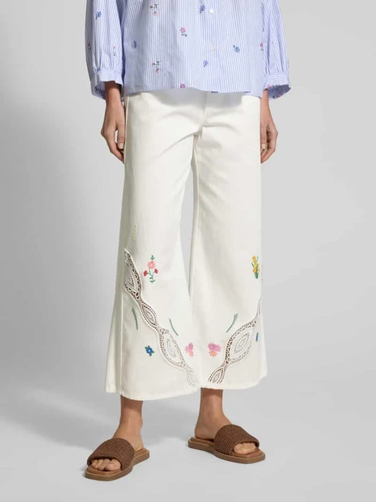 Zdjęcie produktu Jeansy z szeroką, skróconą nogawką model ‘LORD’ Weekend Max Mara Biały