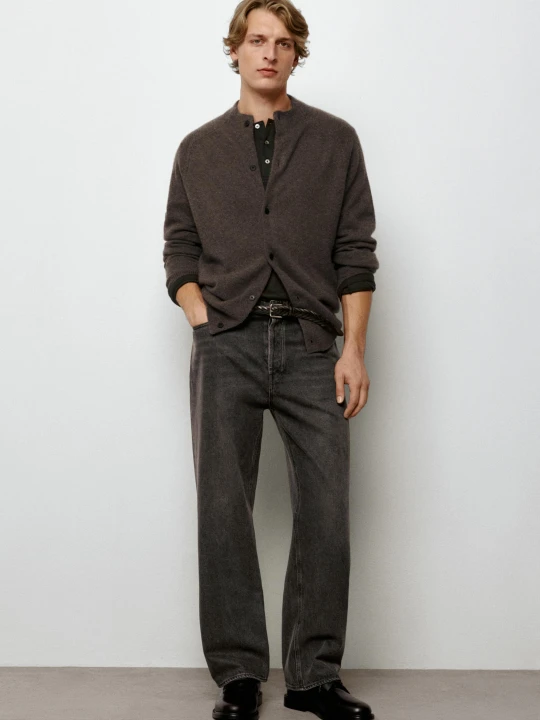Zdjęcie produktu Jeansy Z Szerokimi Nogawkami - Ciemnoszary - Massimo Dutti - Male