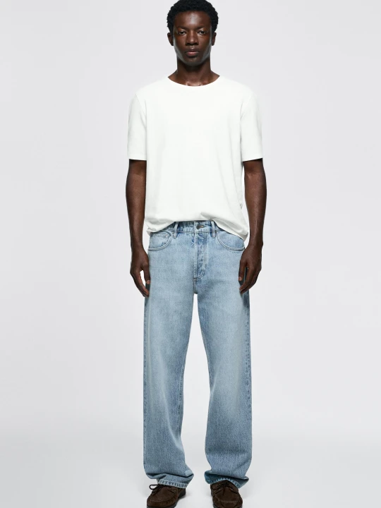 Zdjęcie produktu Jeansy Z Szerokimi Nogawkami - Jasnoniebieski - Massimo Dutti - Male