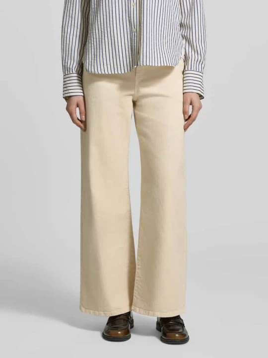 Zdjęcie produktu Jeansy z szerokimi nogawkami o kroju regular fit z mieszkanka bawełny Model 'MEDINA' Weekend Max Mara Piaskowy