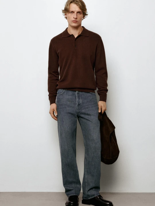 Zdjęcie produktu Jeansy Z Szerokimi Nogawkami - Średni Niebieski - Massimo Dutti - Male