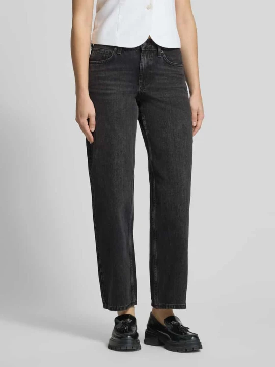 Zdjęcie produktu Jeansy z szerokimi nogawkami w 5 kieszeni model 'INCH' Topshop Czarny