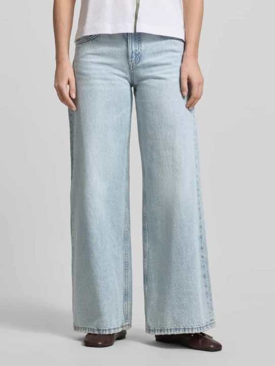Zdjęcie produktu Jeansy z szerokimi nogawkami w 5 kieszeni Stefanel Jeansowy niebieski