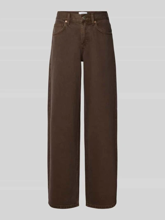 Zdjęcie produktu Jeansy z szerokimi nogawkami w 5 kieszeni Topshop Czekoladowy