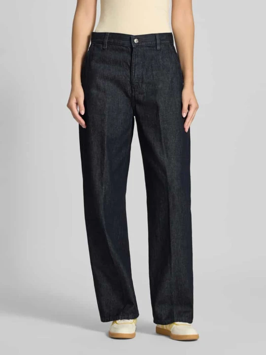 Zdjęcie produktu Jeansy z szerokimi nogawkami w kant Calvin Klein Jeans Jeansowy niebieski