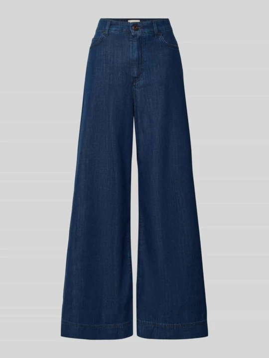Zdjęcie produktu Jeansy z szerokimi nogawkami z czystej bawełny model 'VEGA' Weekend Max Mara Ciemnoniebieski