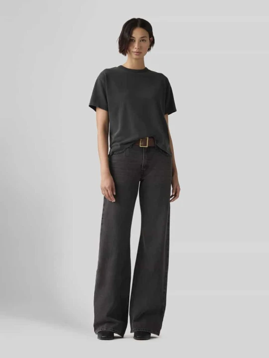 Zdjęcie produktu Jeansy z szerokimi nogawkami z czystej bawełny w fasonie 5 kieszeni Levi's Czarny