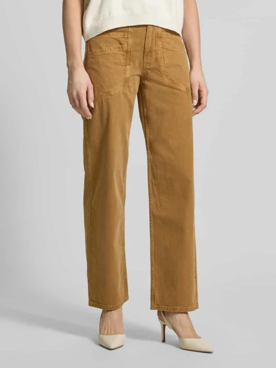 Zdjęcie produktu Jeansy z szerokimi nogawkami z elastycznym pasem model 'FIMA' Ba&sh Camel