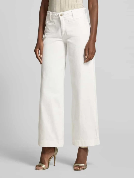 Zdjęcie produktu Jeansy z szerokimi nogawkami z kieszeniami z wypustkami model 'ZOYA' Guess Biały