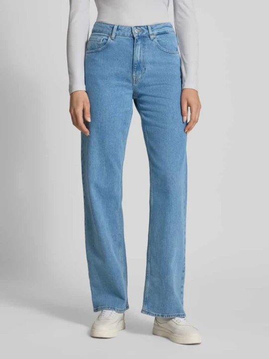Zdjęcie produktu Jeansy z szerokimi nogawkami z Mieszanka bawełny Model 'WIDE BEA-KORI' Selected Jeansowy niebieski