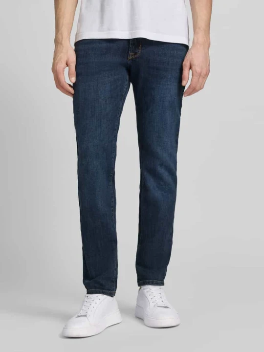 Zdjęcie produktu jeansy o kroju regular fit z wpuszczanymi kieszeniami model 'Dijon' Pierre Cardin Ciemnoniebieski