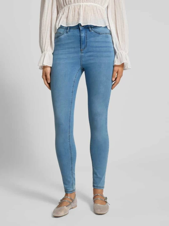 Zdjęcie produktu Jeansy z wysokim stanem o kroju skinny fit model ‘CALLIE’ Noisy May Jasnoniebieski