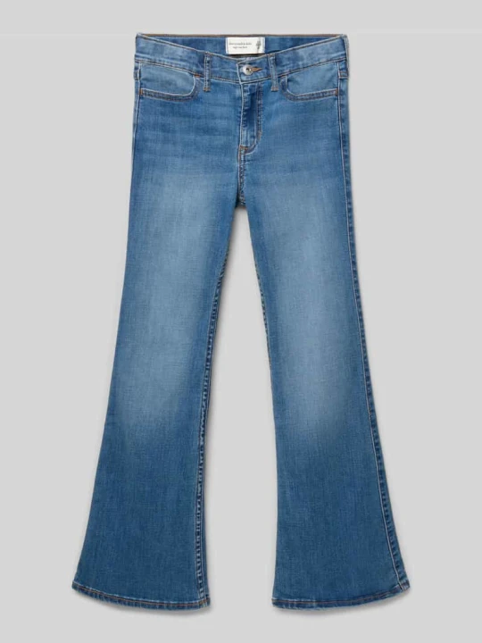 Zdjęcie produktu Jeansy z wysokim stanem o rozkloszowanym kroju z wpuszczanymi kieszeniami Abercrombie & Fitch Niebieski